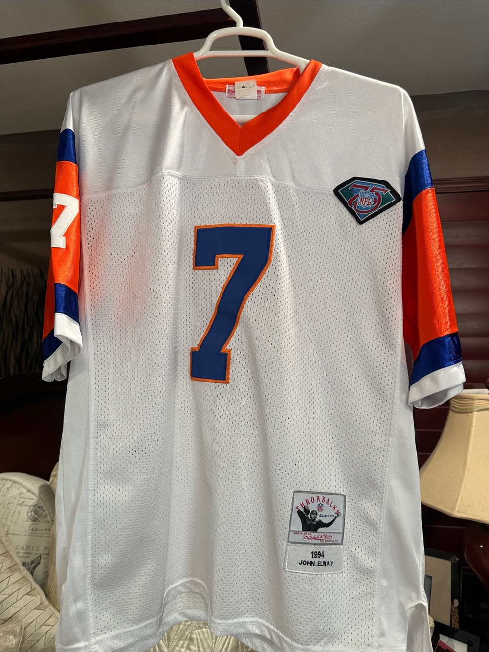 Mitchell & Ness White Throwback John Elway 1994 Jersey